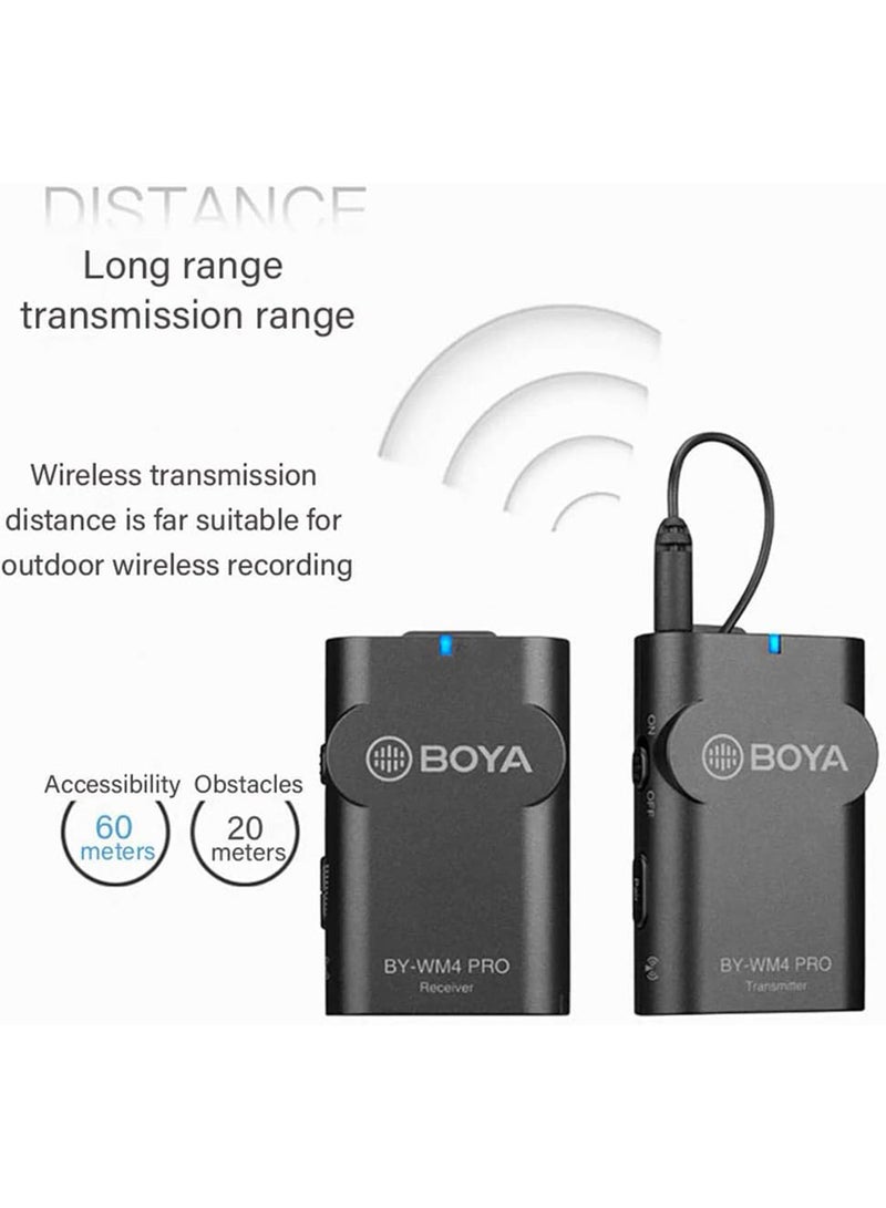 Universal Lavalier Wireless Microphone Kit BY-WM4 Pro Black