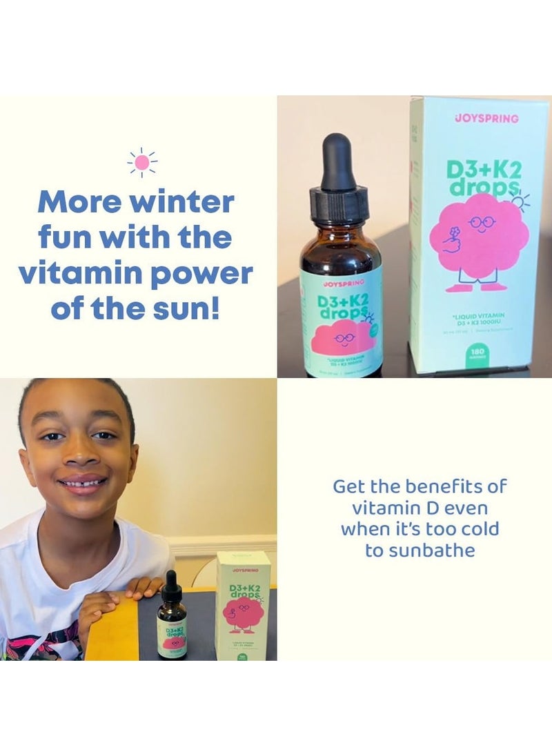 Liquid Vitamin D3+K2, 1000 IU - 30 ml