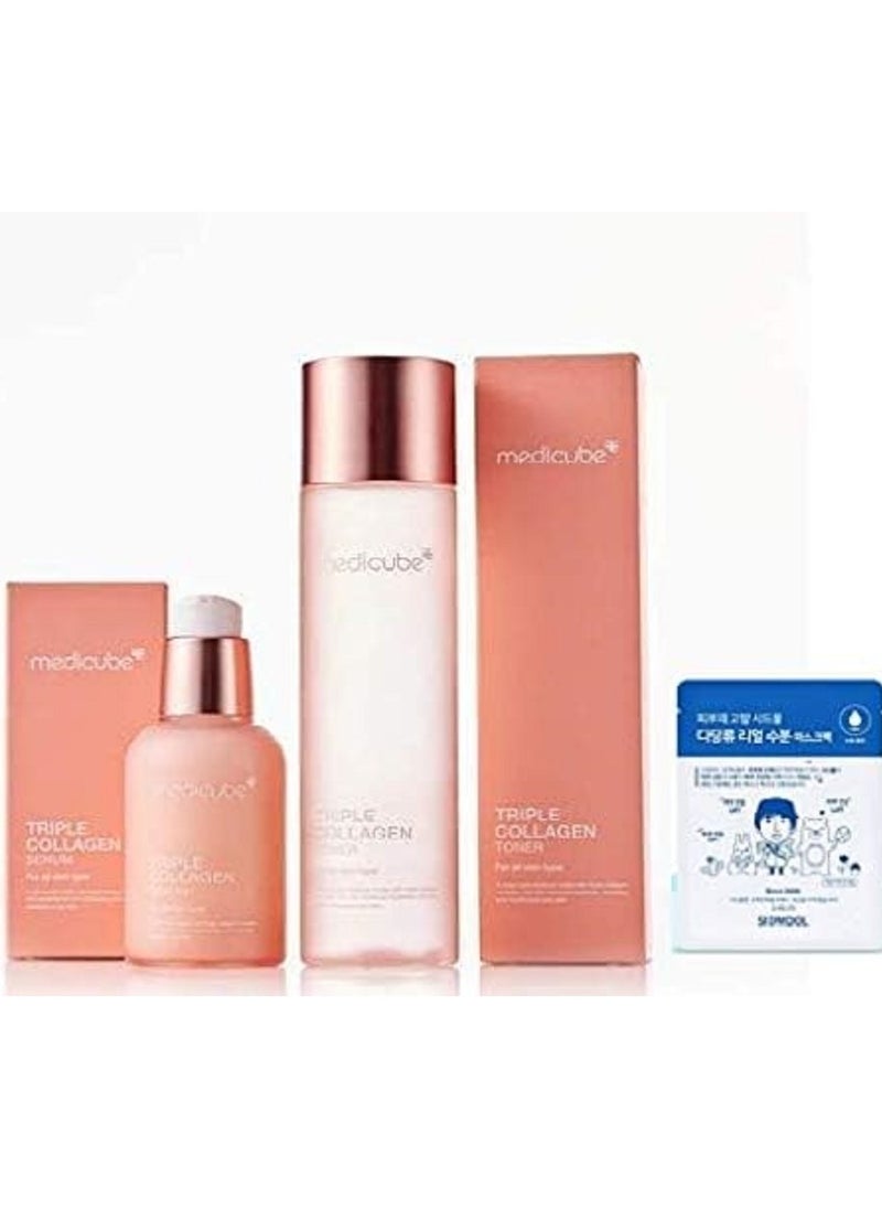 Triple Collagen set: Toner 140ml+ Serum 55ml+ Sidmool mask 1ea