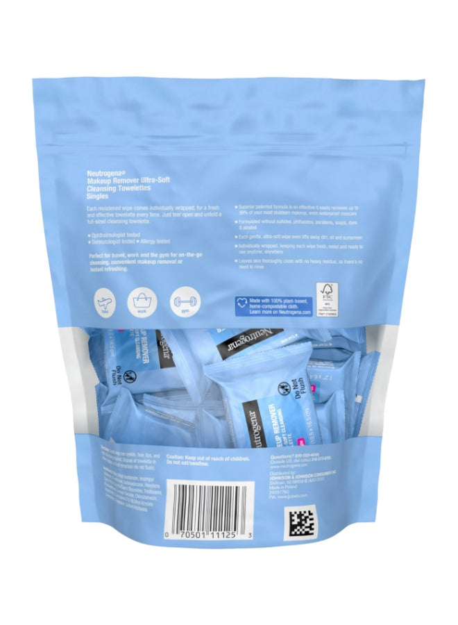 Makeup Remover Ultra-Soft Cleansing Towelettes, 20 Counts Blue 18.5x16.5cm