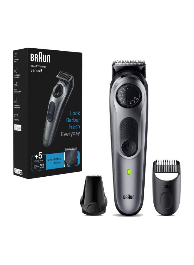 Beard Trimmer Series 5 5440, Trimmer For Men With Styling Tools And 100-Min Runtime Grey