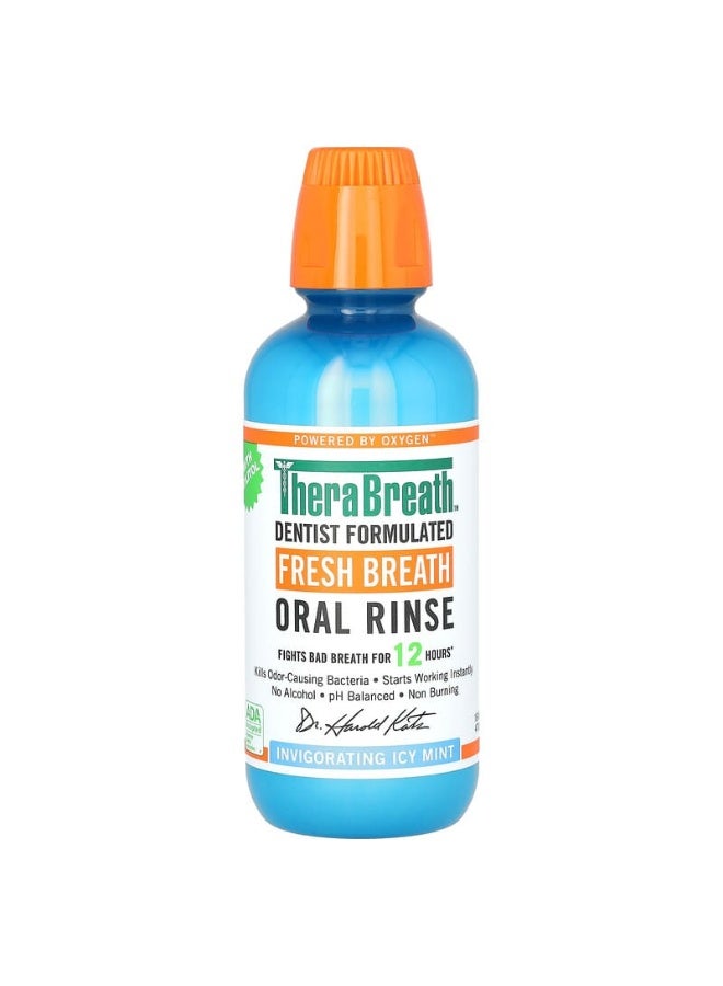 Fresh Breath Oral Rinse, Invigorating Icy Mint, 16 fl oz Packaging May Vary 473ml