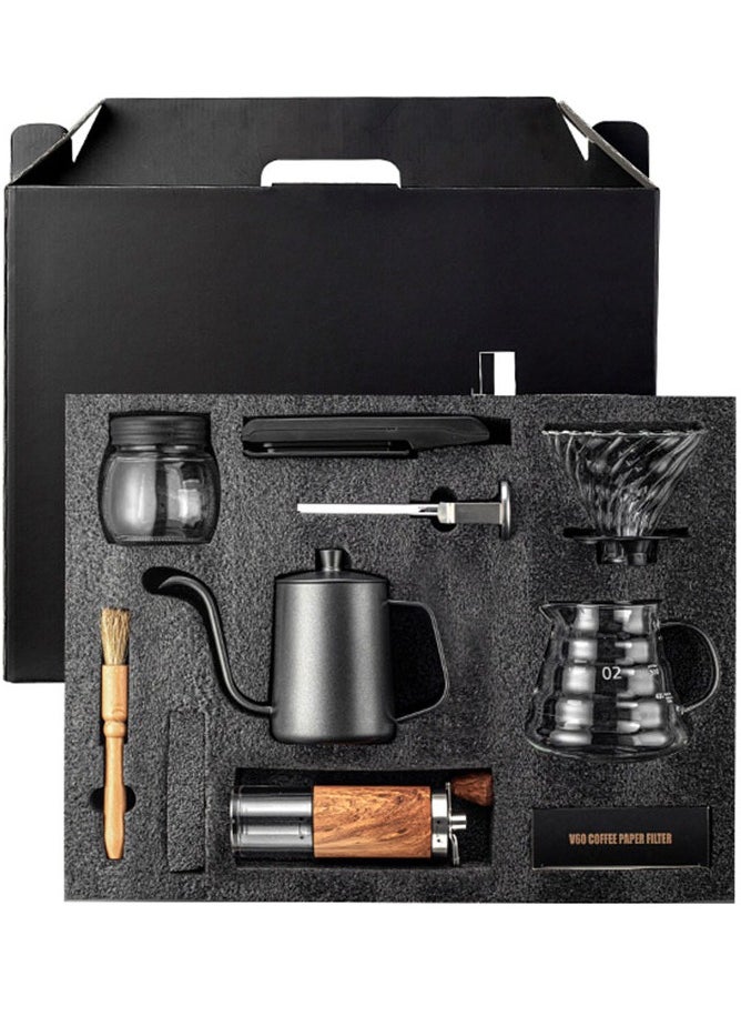Pour Over Coffee Maker Set Coffee Kettle Scale Ceramic Server Ceramic Dripping Cup Bean Grinder Filter Paper Ceramic Cup for Traveling