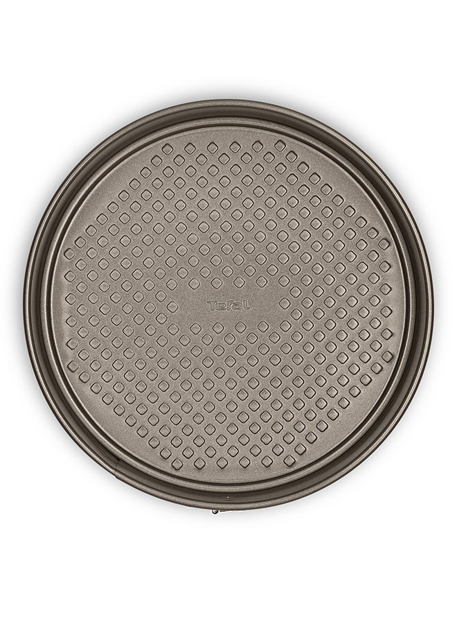TEFAL Spring Form Baking Mold | Easygrip 25 cm round baking tray | Carbon Steel | 2 Years Warranty | J1626245 Brown 25cm
