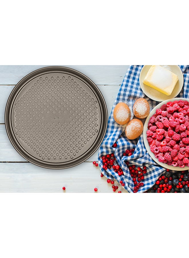 TEFAL Spring Form Baking Mold | Easygrip 25 cm round baking tray | Carbon Steel | 2 Years Warranty | J1626245 Brown 25cm