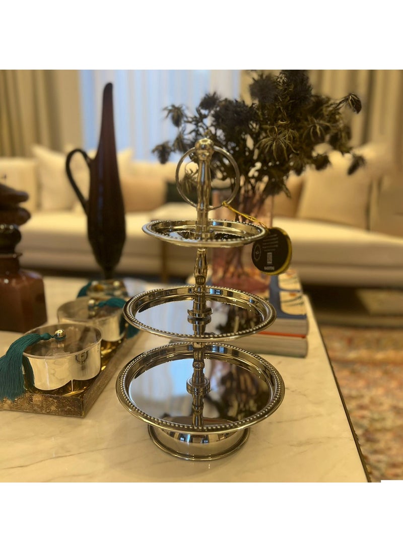 Stainless Steel Tray Dessert Stand Pastry Stand Cake Stand Serving Platter Serving Plate Tray 3 TIER