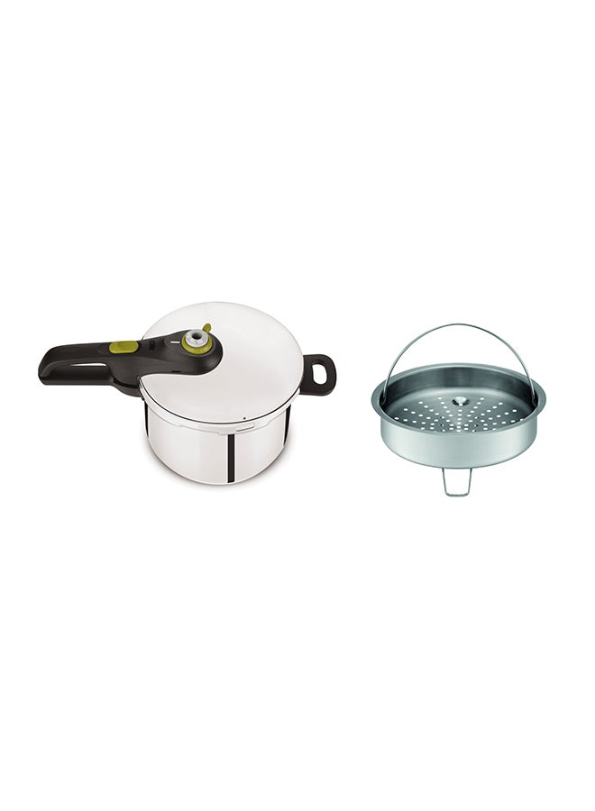 TEFAL Pressure Cooker | Secure 5 Neo 6 L Presure Cooker | 5-security systems | 2 cooking levels | Stainless Steel | 2 Years Warranty | P2530752 6Liters