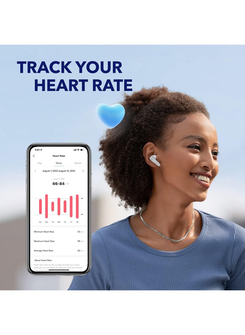 Liberty 4 NC Earbuds, 98.5 Percent Noise Reduction, Adaptive Cancelling To Ears And Environment, Hi-Res Sound, 50H Battery, Wireless Charging, Bluetooth 5.3 White