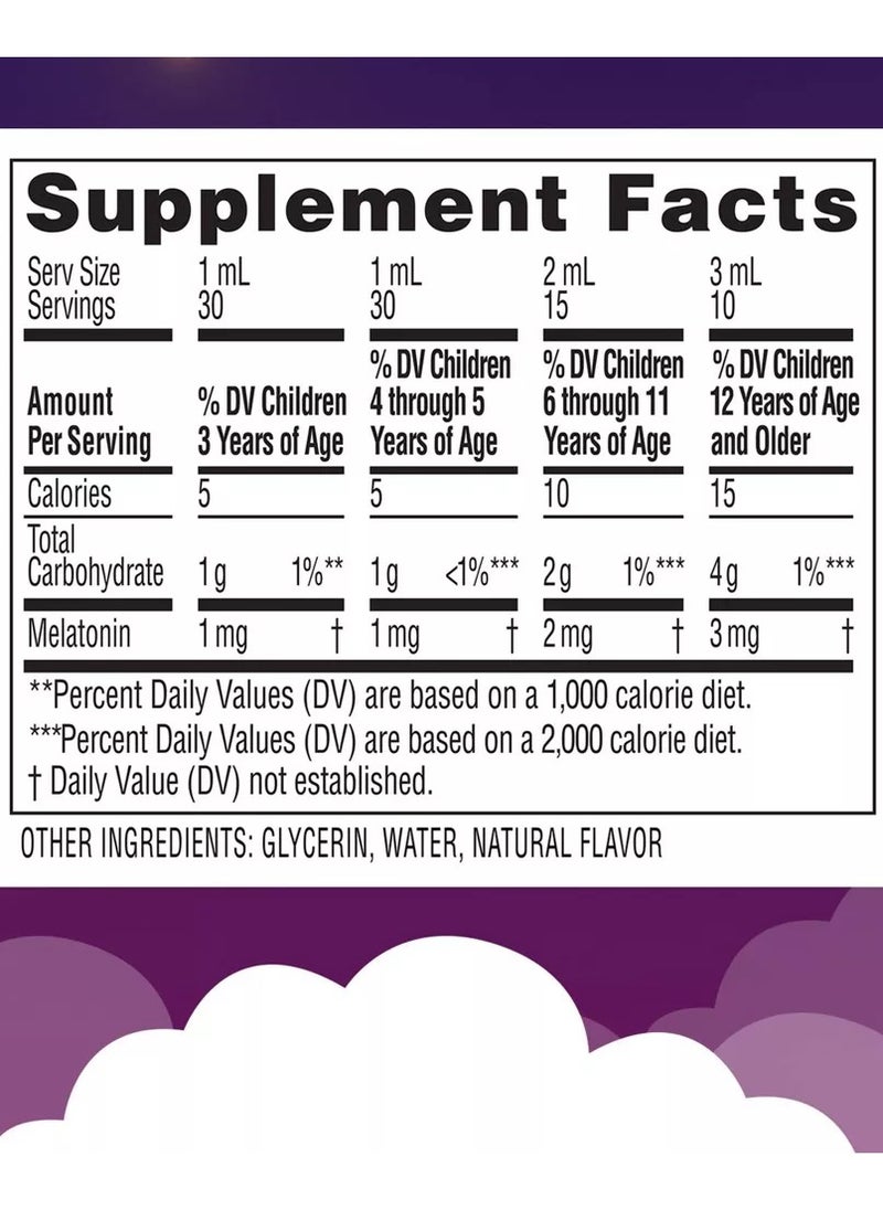 Children's Sleep Liquid with Melatonin, Mixed Berry Flavor, 30 ml