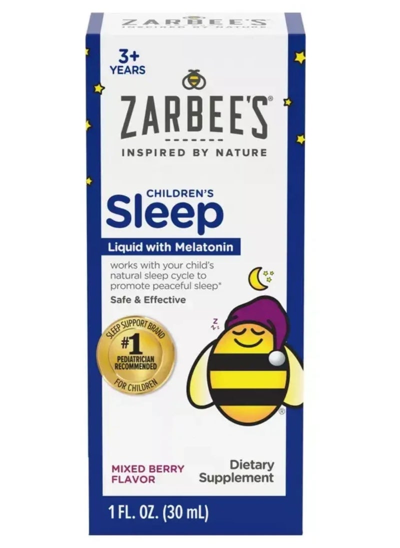 Children's Sleep Liquid with Melatonin, Mixed Berry Flavor, 30 ml