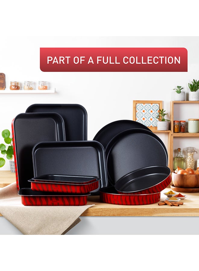 TEFAL Baking Pan | Les Spécialistes Kebbe 30 cm | Non-Stick Coating | Aluminum | Heat Diffusion | Easy Cleaning | Red | Made in France | 2 Years Warranty | J5719383 Red 30cm