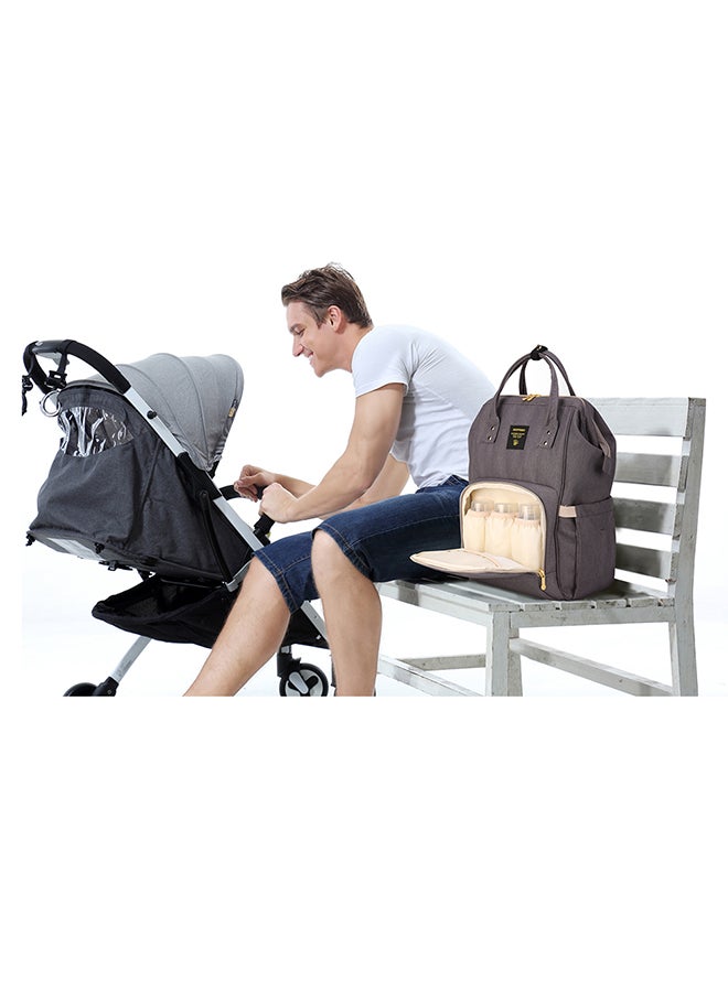 Multifunctional Baby Diaper Bag With Usb And Hooks, Waterproof Pocket, - Grey