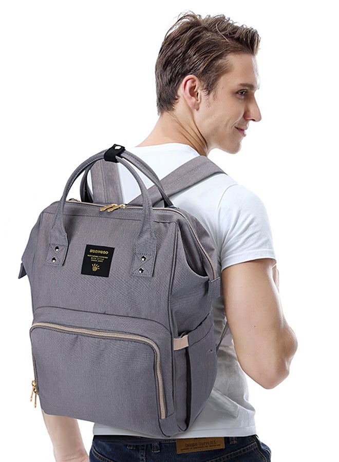 Multifunctional Baby Diaper Bag With Usb And Hooks, Waterproof Pocket, - Grey