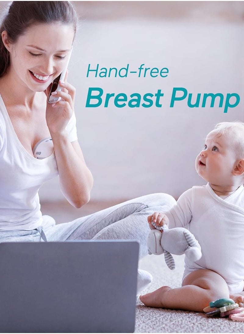 P16 Hands-Free Electric Wearable Breast Pump With Strong Suction, Low Noise, 4 Modes And 12 Levels, 19/21 MM Insert Accessories, 2 Pieces