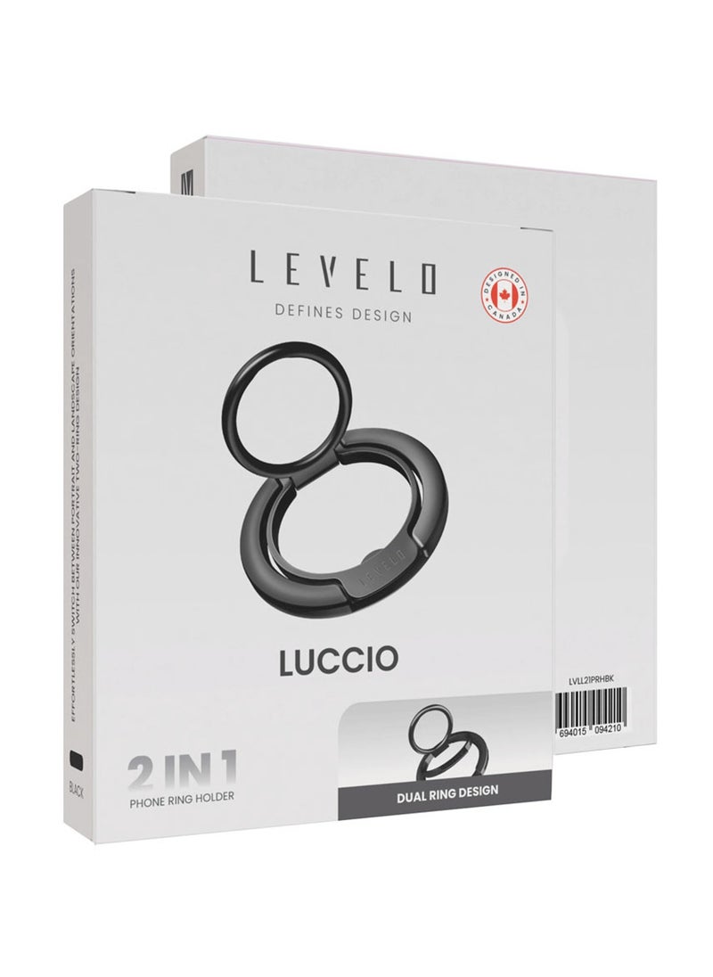 Luccio 2 in 1 Phone Ring Holder - Black