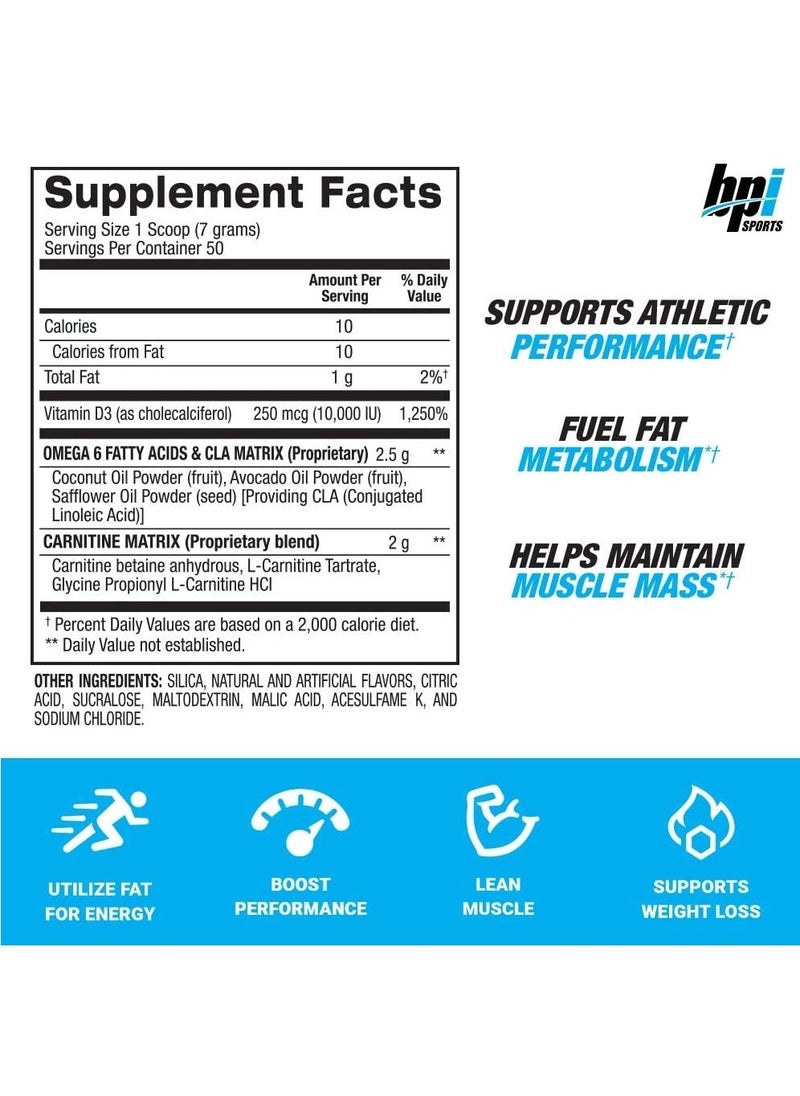 BPI Sports CLA + Carnitine 370g Fruit Punch Flavor 50 Serving