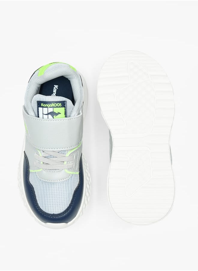 Boys Colourblock Sports Shoes With Hook And Loop Closure