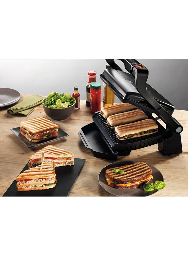 indoor Electric Grill, Optigrill Plus/BBQ. With snacking and baking accessory, 2 Years Warranty 2000 W GC715D28 Stainless Steel / Black