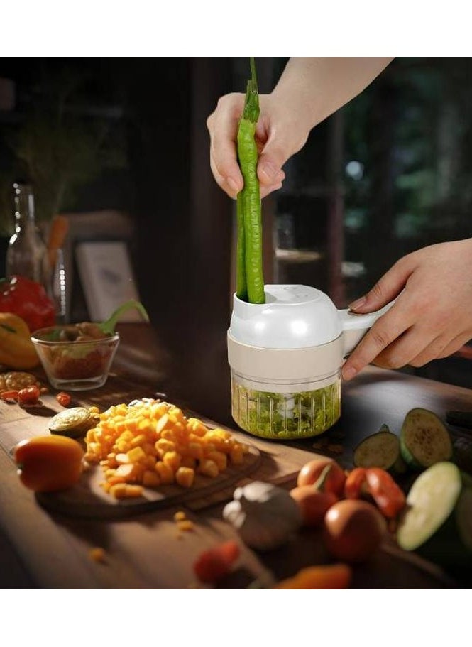4in1 Portable Food Chopper 45W 1200mAh / 30s Intervals Operation - White