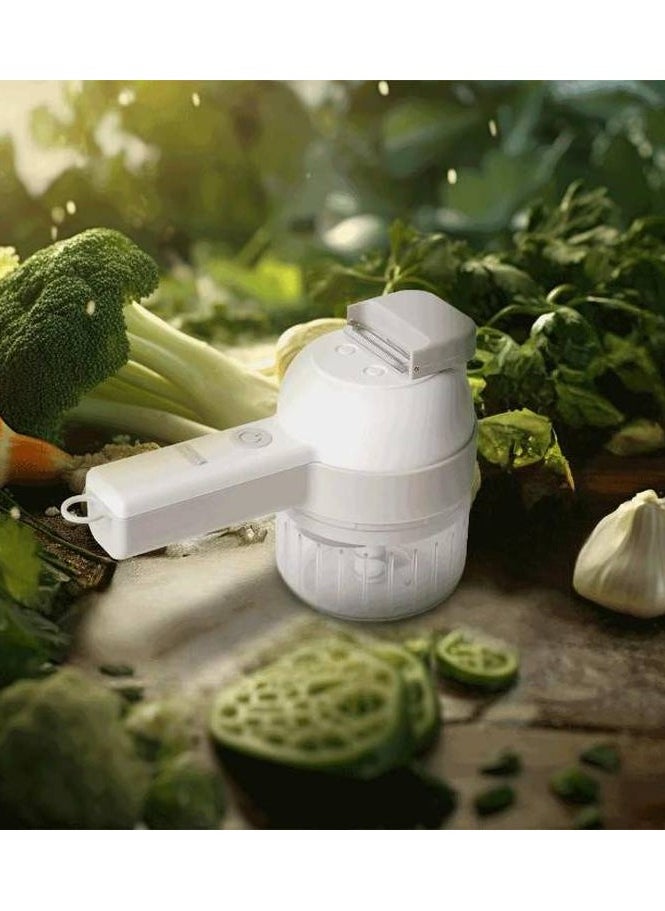 4in1 Portable Food Chopper 45W 1200mAh / 30s Intervals Operation - White