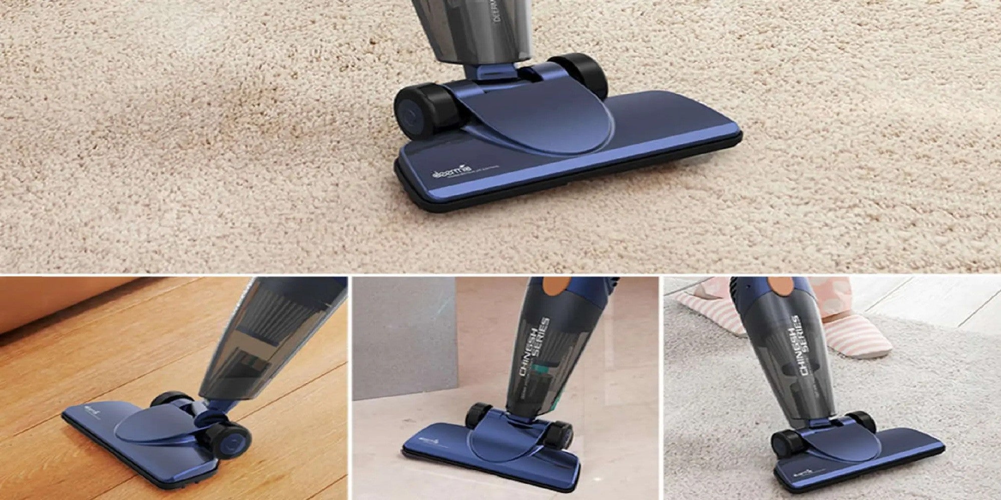 Pro 2-in-1 Handheld Vacuum Cleaner 15kPa Strong Suction Powerful Lightweight/5M Power Cable | HEPA Filtration Upright & Handheld Dual-Usage Transparent Dust Cup & Hook Design - 1.2 L 600 W DX118C-PRO Blue