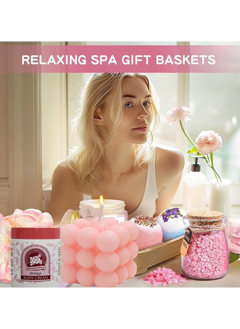 Gifts Basket for Women - Birthday Gift Box Set Contains 18 Items Inspirational Gift,Relaxing Spa Care Package for Women Friendship,Friend Gifts for Women