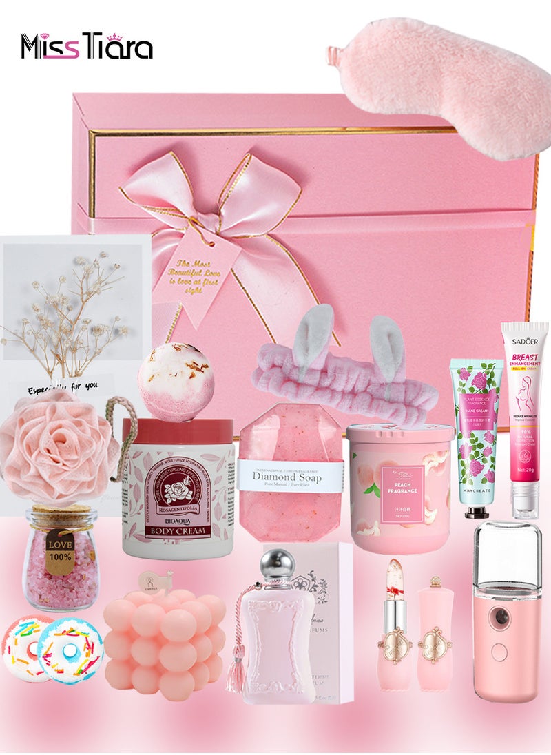 Gifts Basket for Women - Birthday Gift Box Set Contains 18 Items Inspirational Gift,Relaxing Spa Care Package for Women Friendship,Friend Gifts for Women