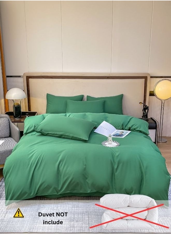Single Size 4 Piece Duvet Cover Set  Premium Quality Green.