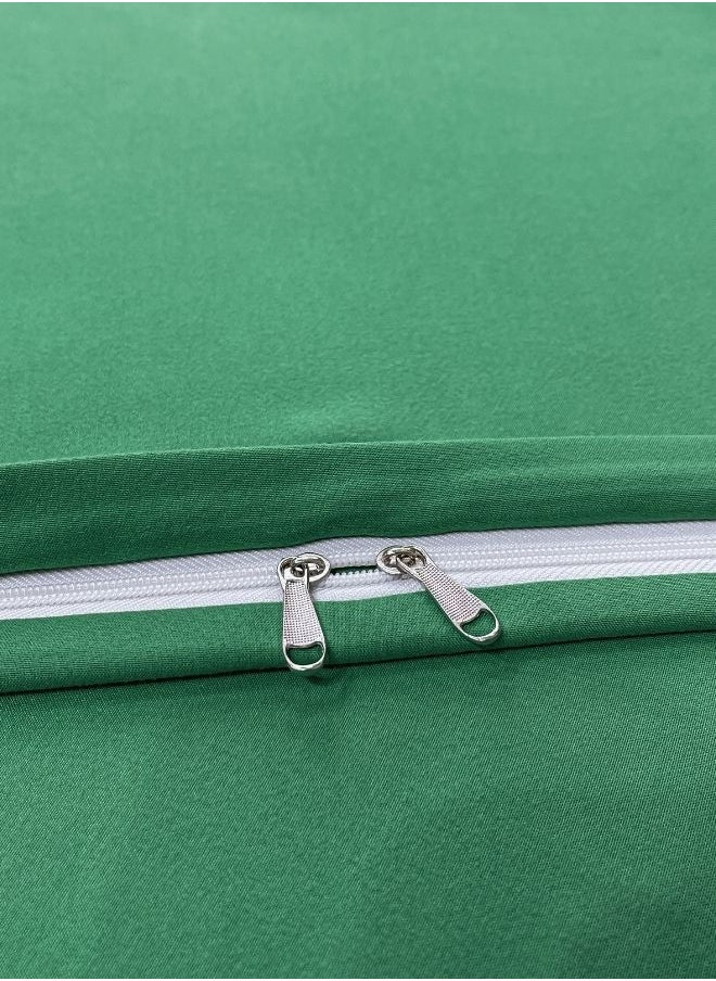 Single Size 4 Piece Duvet Cover Set  Premium Quality Green.