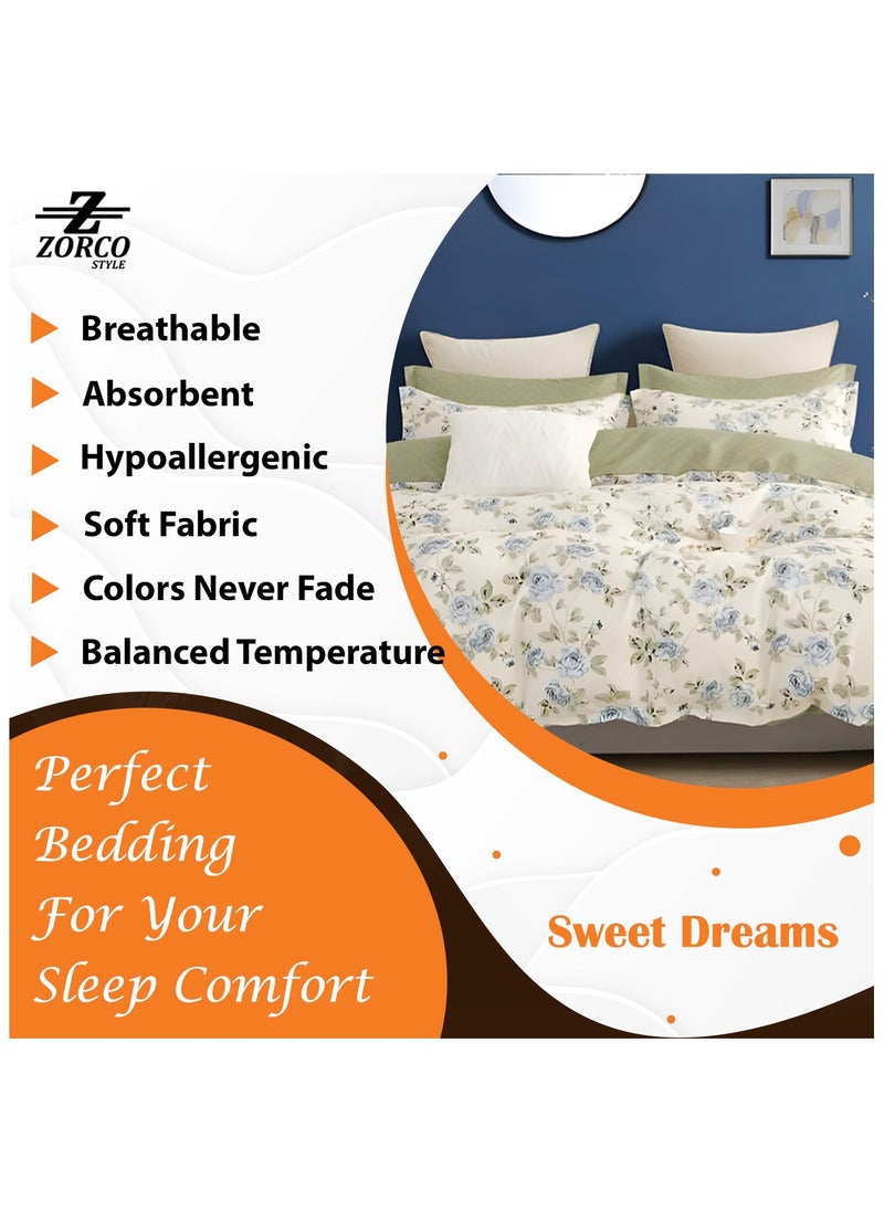 Hotel Duvet Cover Set 6 Pieces Cotton King Size Luxurious Bedding Set, Modern and Attractive Bedding Set with 1xFitted Sheet, 1xDuvet Cover, 4xPillow Cases
