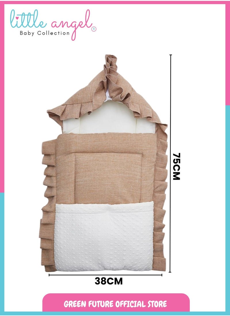 Baby Sleeping Bag – Soft Cotton Infant Sleep Sack, Portable Newborn Sleeping Nest with Hood, Warm and Breathable for Crib and Travel