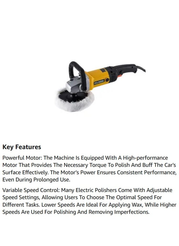 Electric Car polisher machine Buffing machine for home complete set with speed variable control 180mm