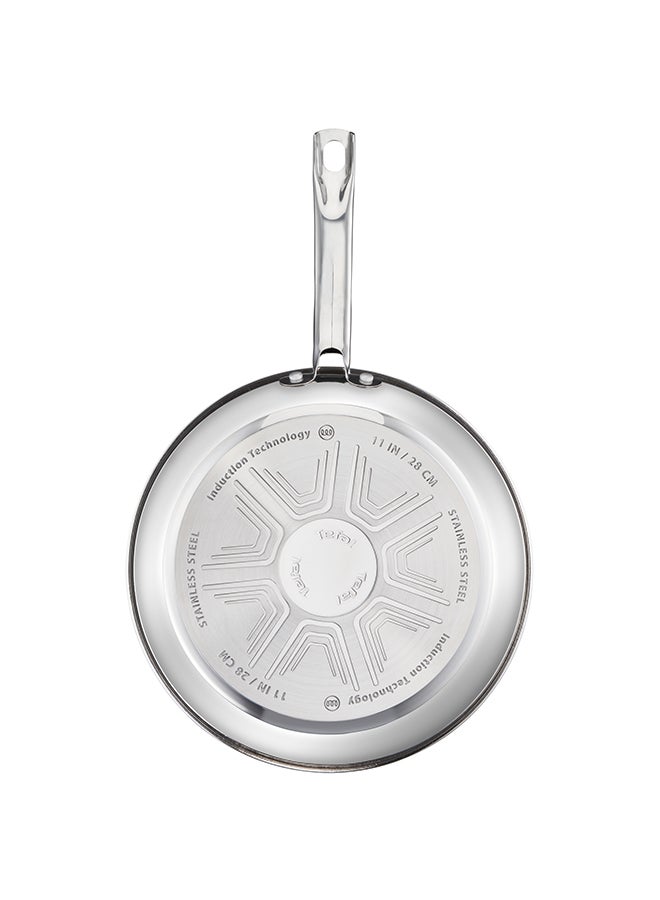 TEFAL Intuition frypan 28 cm | Premium Stainless Steel 18/10 | Perfect Searing | Easy Release | Robust handle | Induction | 2 Years Warranty | B8590635 Stainless Steel 28 cmcm