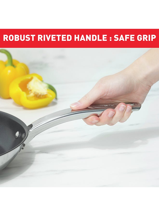 TEFAL Intuition frypan 28 cm | Premium Stainless Steel 18/10 | Perfect Searing | Easy Release | Robust handle | Induction | 2 Years Warranty | B8590635 Stainless Steel 28 cmcm