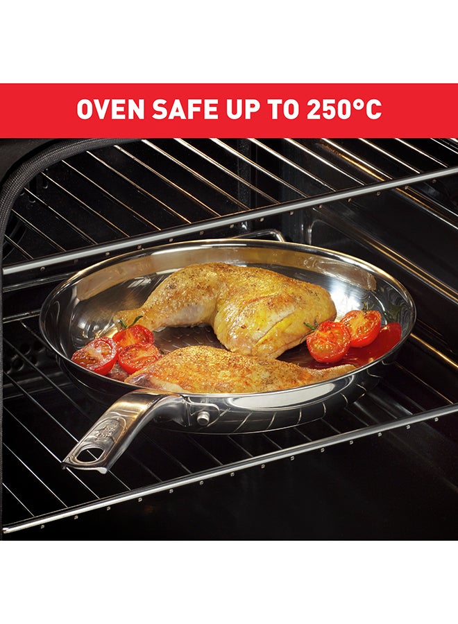 TEFAL Intuition frypan 28 cm | Premium Stainless Steel 18/10 | Perfect Searing | Easy Release | Robust handle | Induction | 2 Years Warranty | B8590635 Stainless Steel 28 cmcm