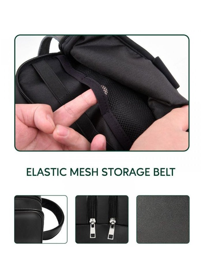 Elegant Pouch Travel In Style, Luxurious, Top Grade Material, Waterproof And Quick-Dry interior And Coating, Shock Resistance To Fall Off, Multifunctional Storage with Multi Pockets - Black