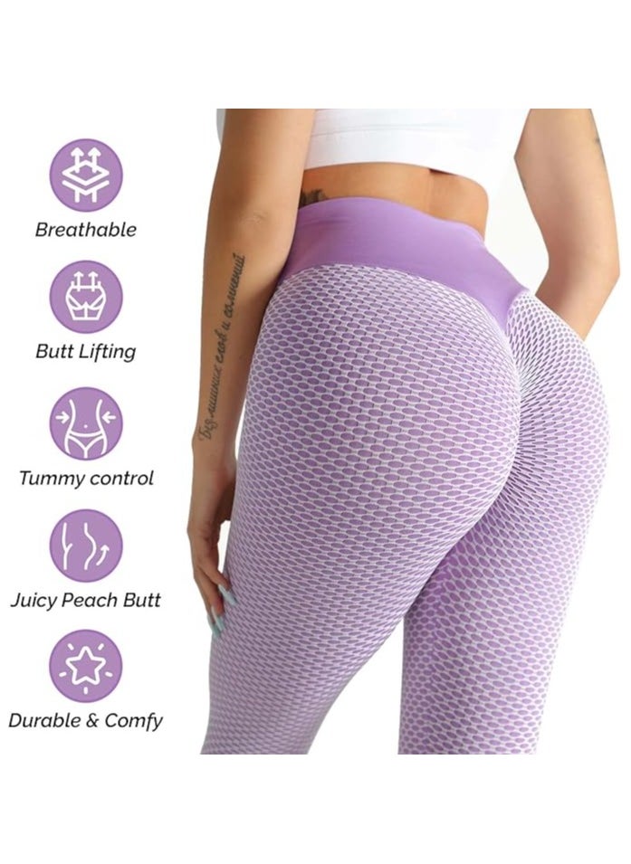 High Waist Push Up Sport Fitness Leggings for Women | Purple Activewear Leggings for Yoga, Gym, Workout & Jogging | Stylish & Supportive Activewear