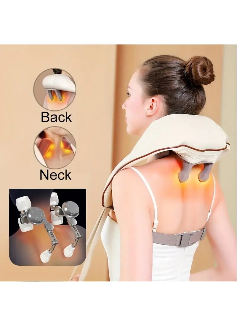 Neck and Shoulder Massager with Heat, Deep Tissue Kneading Massage Pillow for Back, Legs, and Waist Pain Relief, Ideal for Home, Office & Car Use