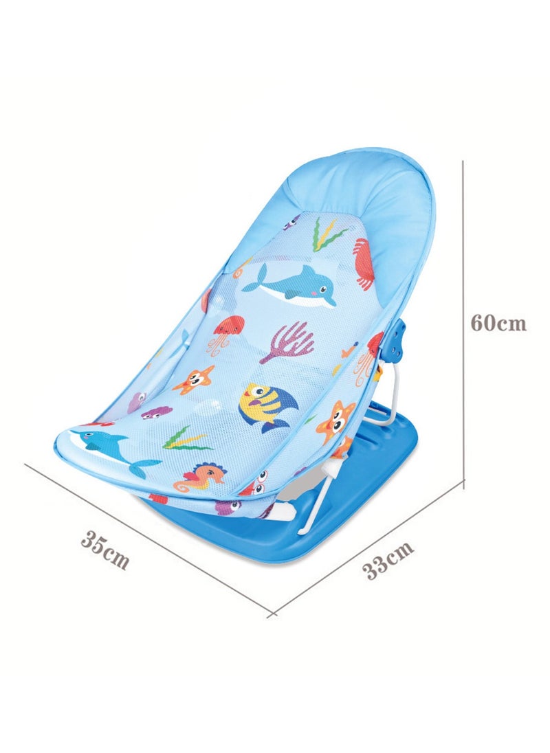Portable Foldable Baby Bath Chair Breathable Shower Baby Non-Slip Bath Chair 60*33*35cm