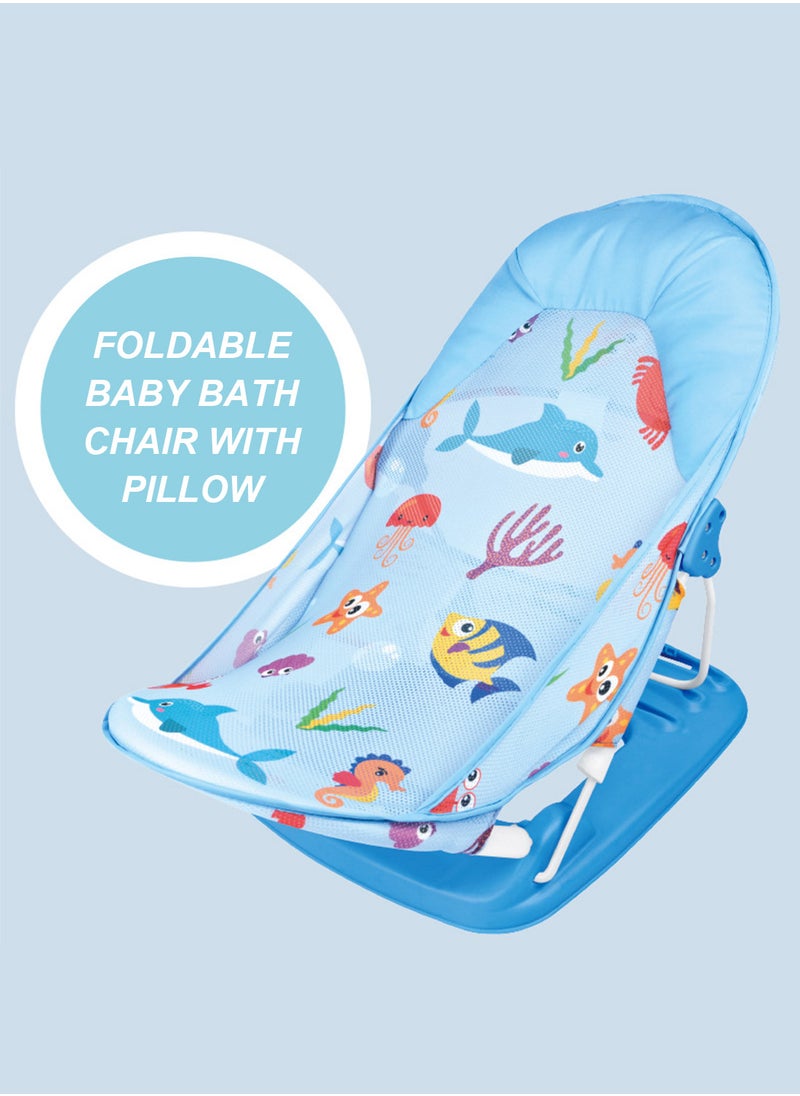 Portable Foldable Baby Bath Chair Breathable Shower Baby Non-Slip Bath Chair 60*33*35cm