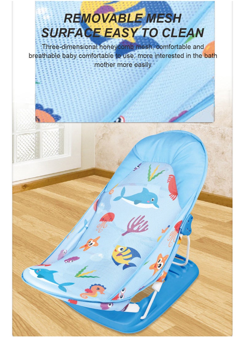 Portable Foldable Baby Bath Chair Breathable Shower Baby Non-Slip Bath Chair 60*33*35cm