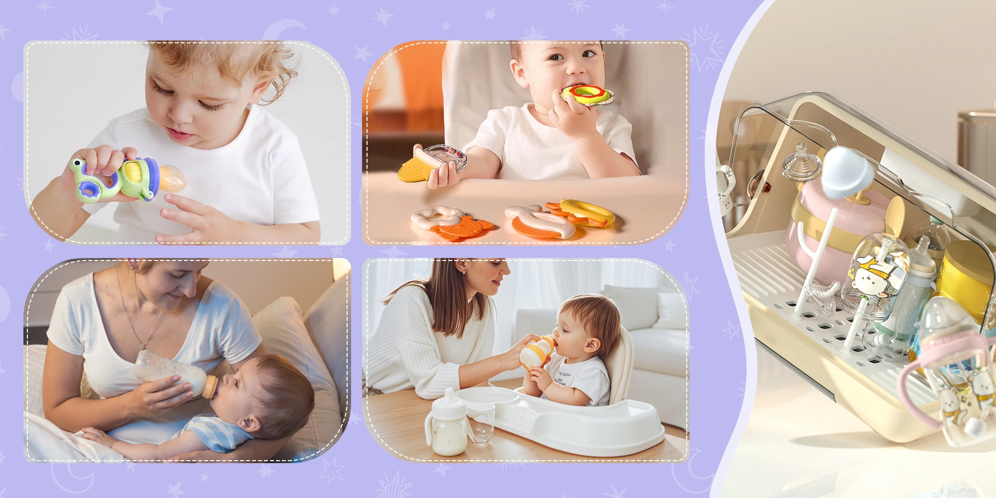 Baby Bottle Dryer Rack With Removable Water Tray Nursing Baby Bottle Storage Box Countertop Rack For Toddler Bottles And Storage Box
