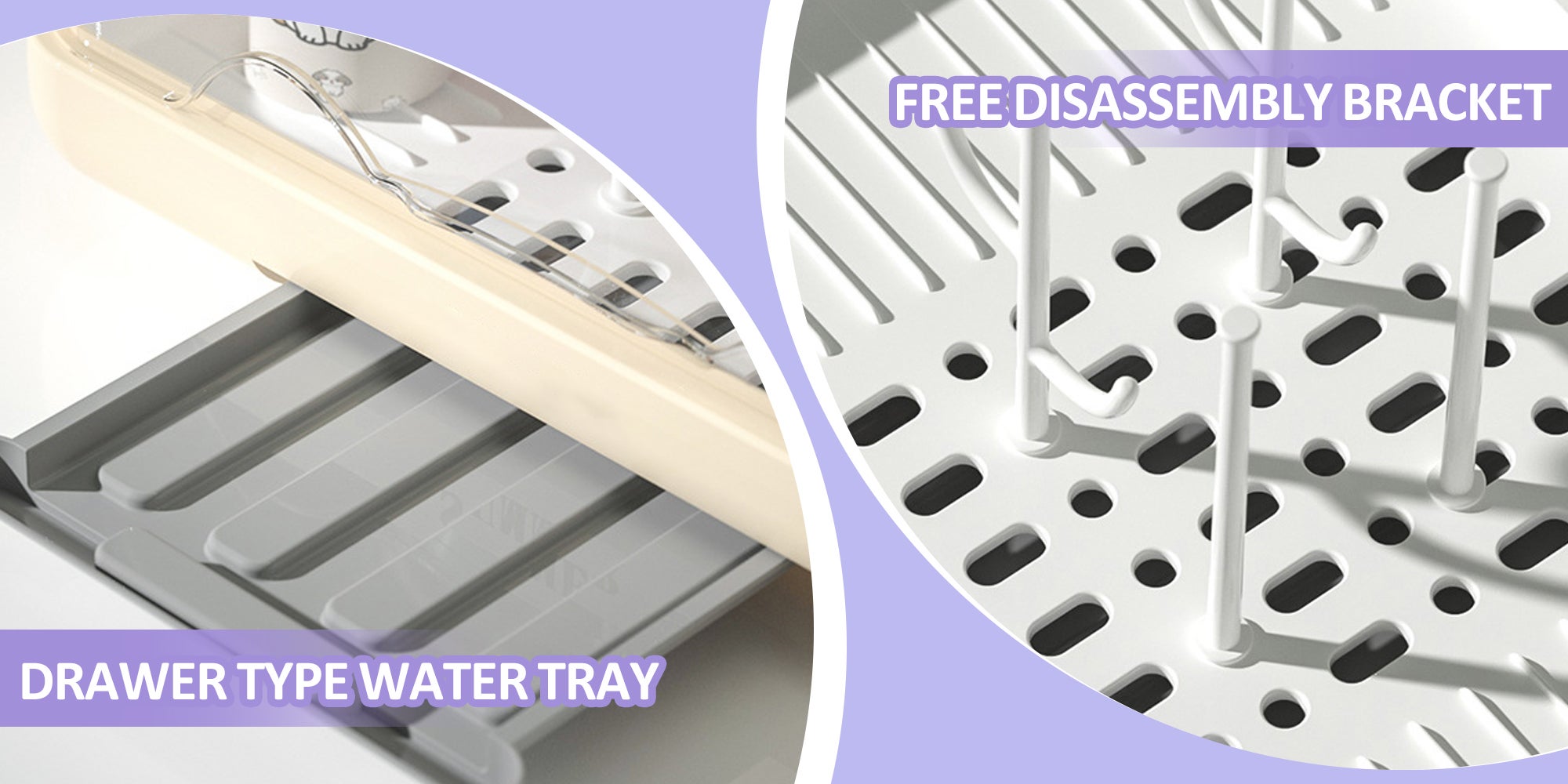 Baby Bottle Dryer Rack With Removable Water Tray Nursing Baby Bottle Storage Box Countertop Rack For Toddler Bottles And Storage Box