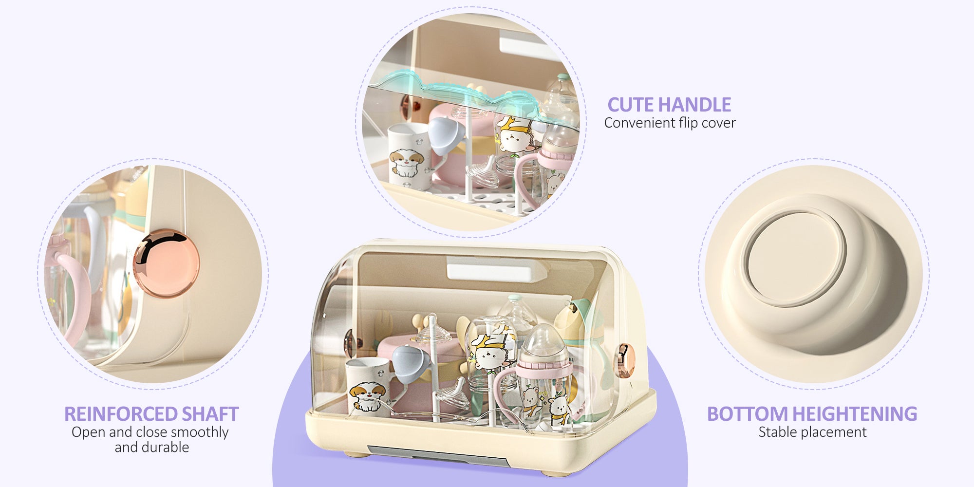 Baby Bottle Dryer Rack With Removable Water Tray Nursing Baby Bottle Storage Box Countertop Rack For Toddler Bottles And Storage Box
