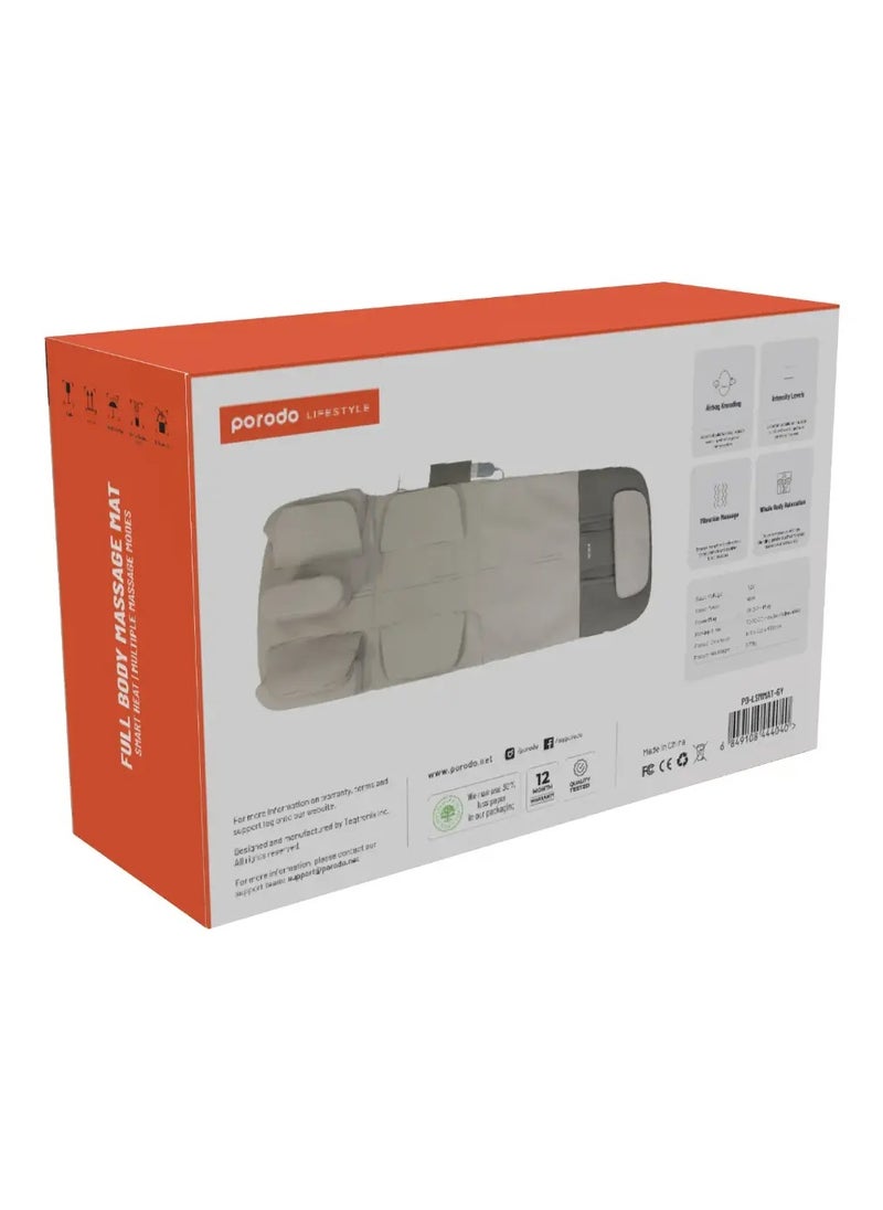 Full Body Massage Mattress Smart Heat and Multiple Massage Modes - Grey