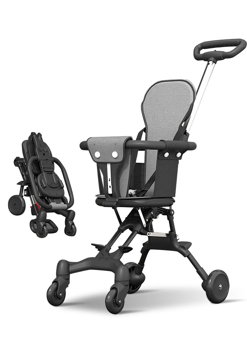 Baby Stroller, Two-Way Lightweight Strollers, Easy Fold Push Chair With Four Wheels