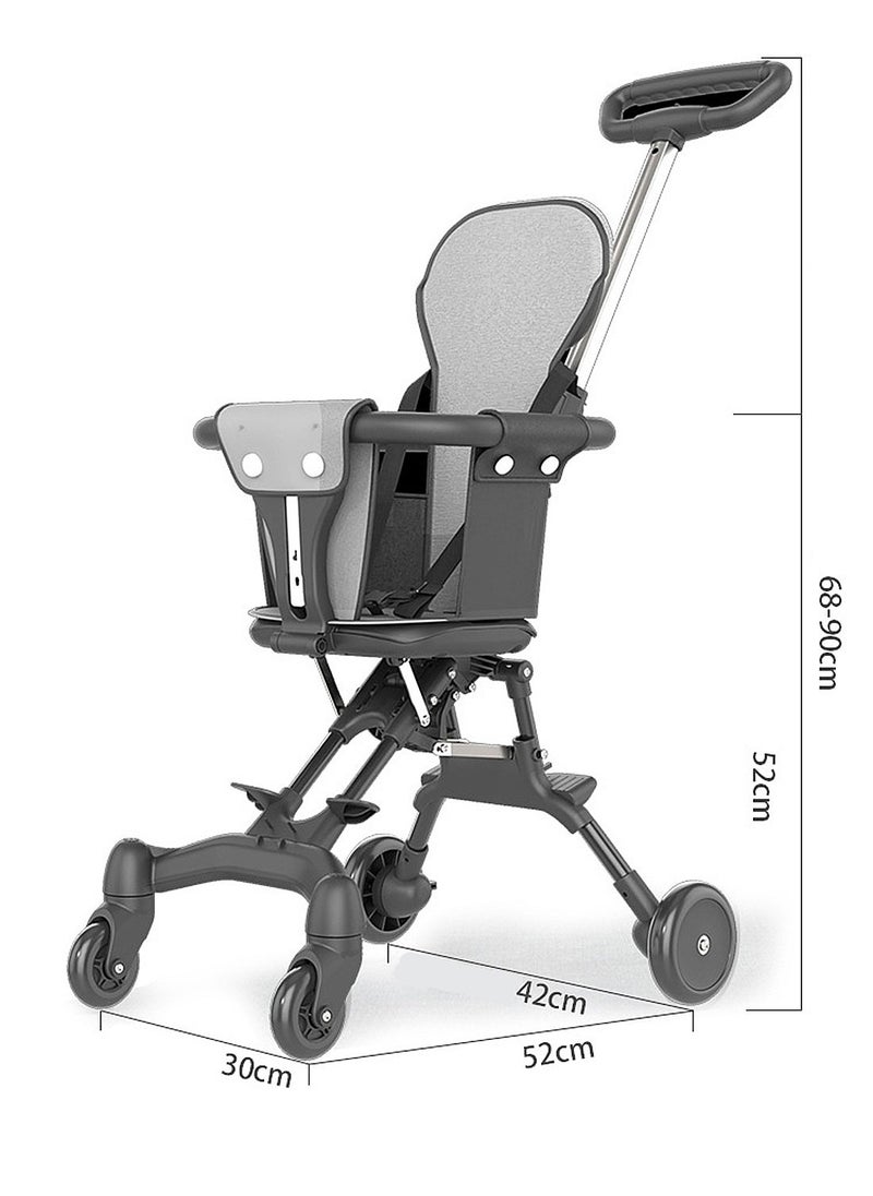 Baby Stroller, Two-Way Lightweight Strollers, Easy Fold Push Chair With Four Wheels