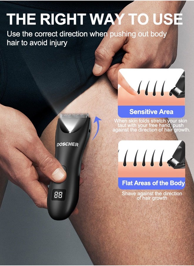 Body Trimmer for Men, Men Grooming for Groin and Body,Electric Ball Trimmer,Body Shaver Groomer Safe Suitable for Sensitive Areas Ball Shaver Rechargeable Waterproof Wet/Dry