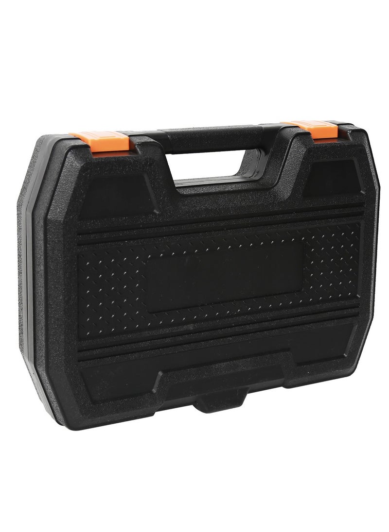 Full Toolset Plastic Box 22-Pc, Plastic, Use On Many Jobs Around the Home. Home Repair, Maintenance and Improvement, Includes Screwdrivers in Several Sizes, Pliers, Wrenches and Multi-Sizes Sockets Tool Set.