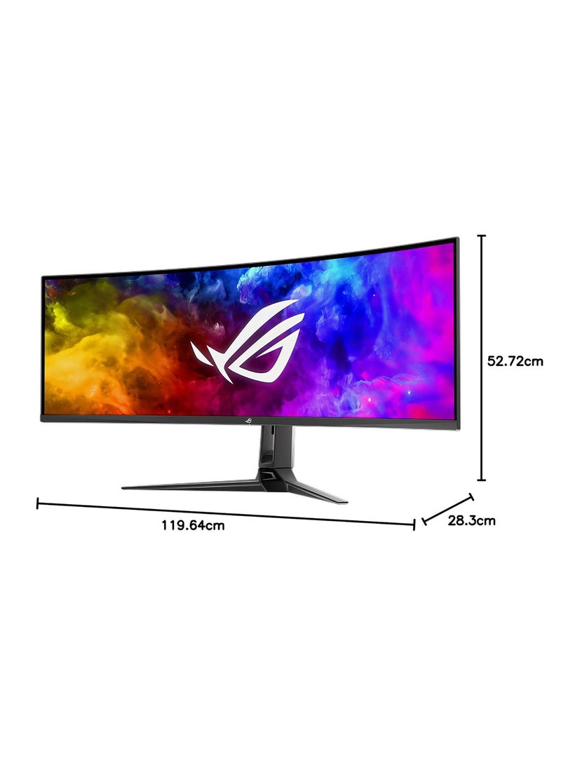 49 inch ROG Swift OLED PG49WCD gaming monitor (5120x1440) curved QD-OLED panel, 144 Hz, 0.03 ms, G-SYNC® compatible, custom heatsink, uniform brightness, ROG Smart KVM, 90 W Type-C, ASUS DisplayWidget Center Black